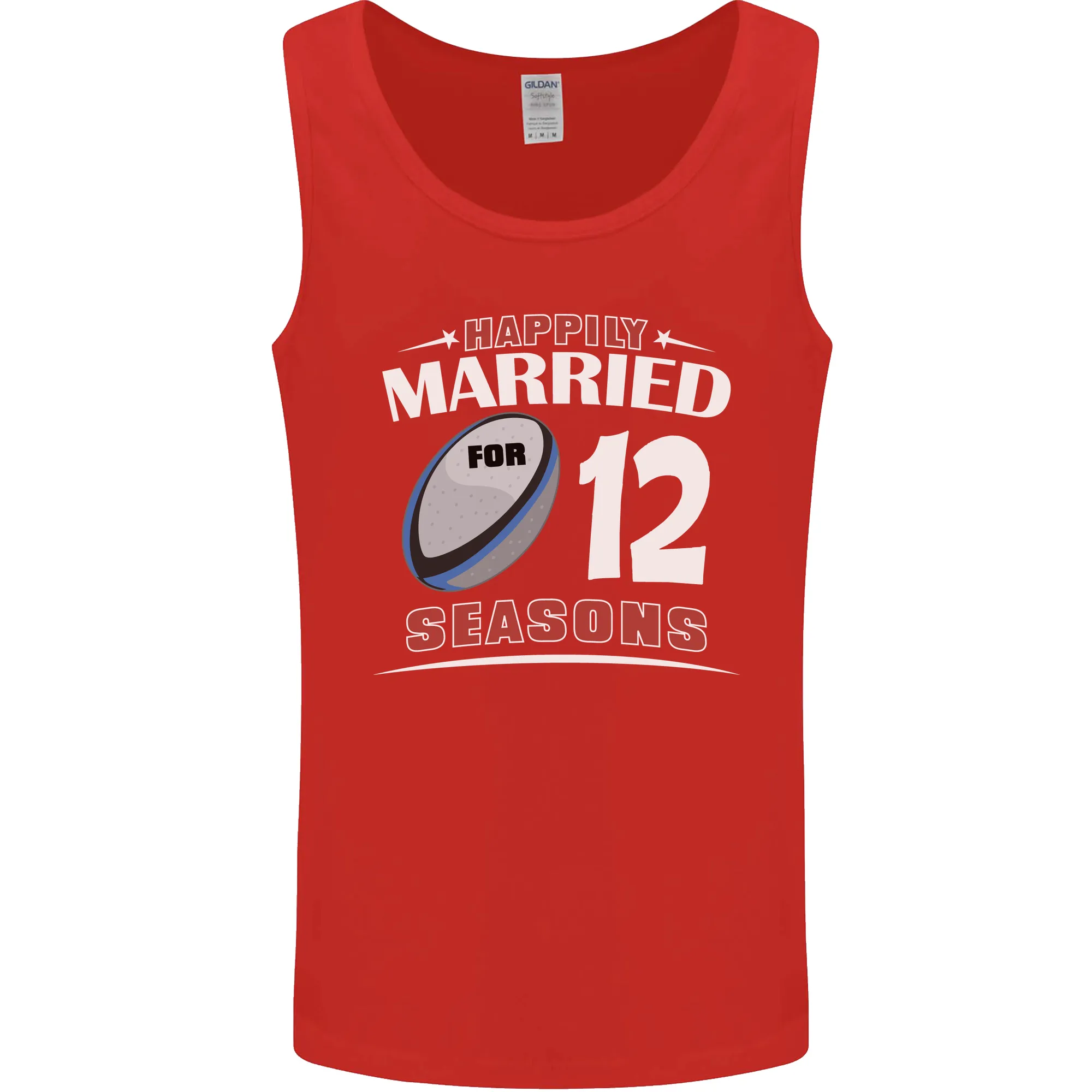 12 Year Wedding Anniversary 12th Rugby Mens Vest Tank Top