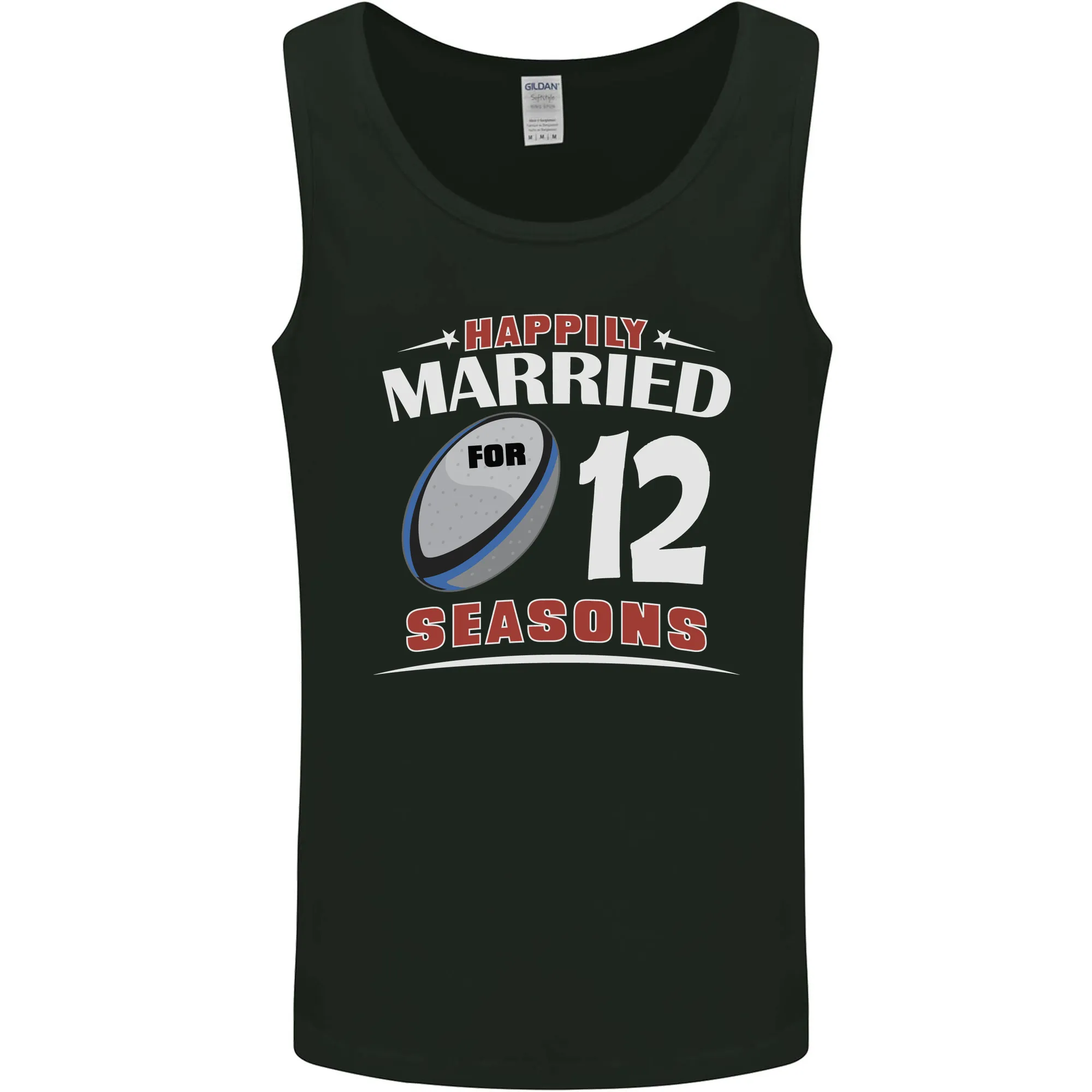 12 Year Wedding Anniversary 12th Rugby Mens Vest Tank Top