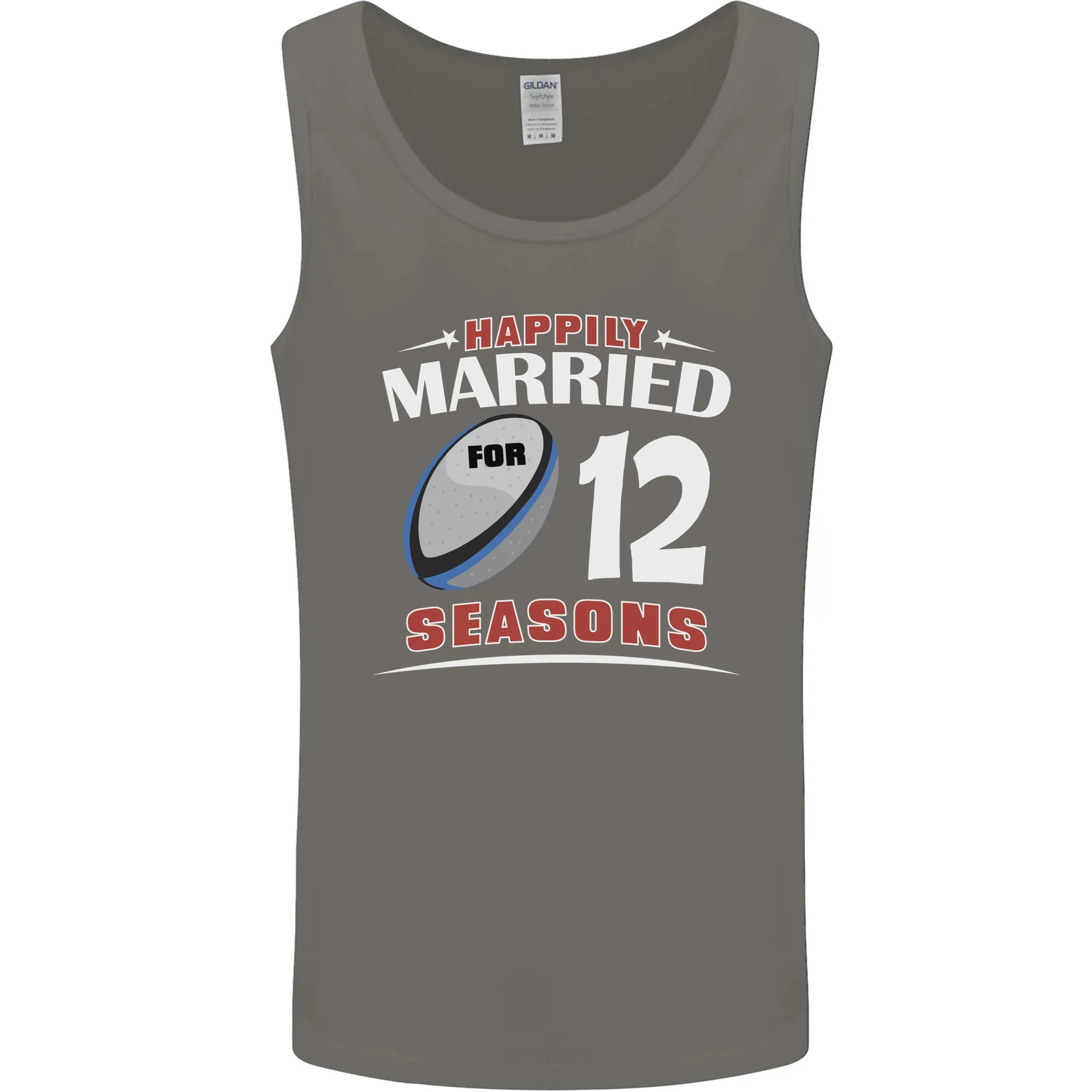 12 Year Wedding Anniversary 12th Rugby Mens Vest Tank Top