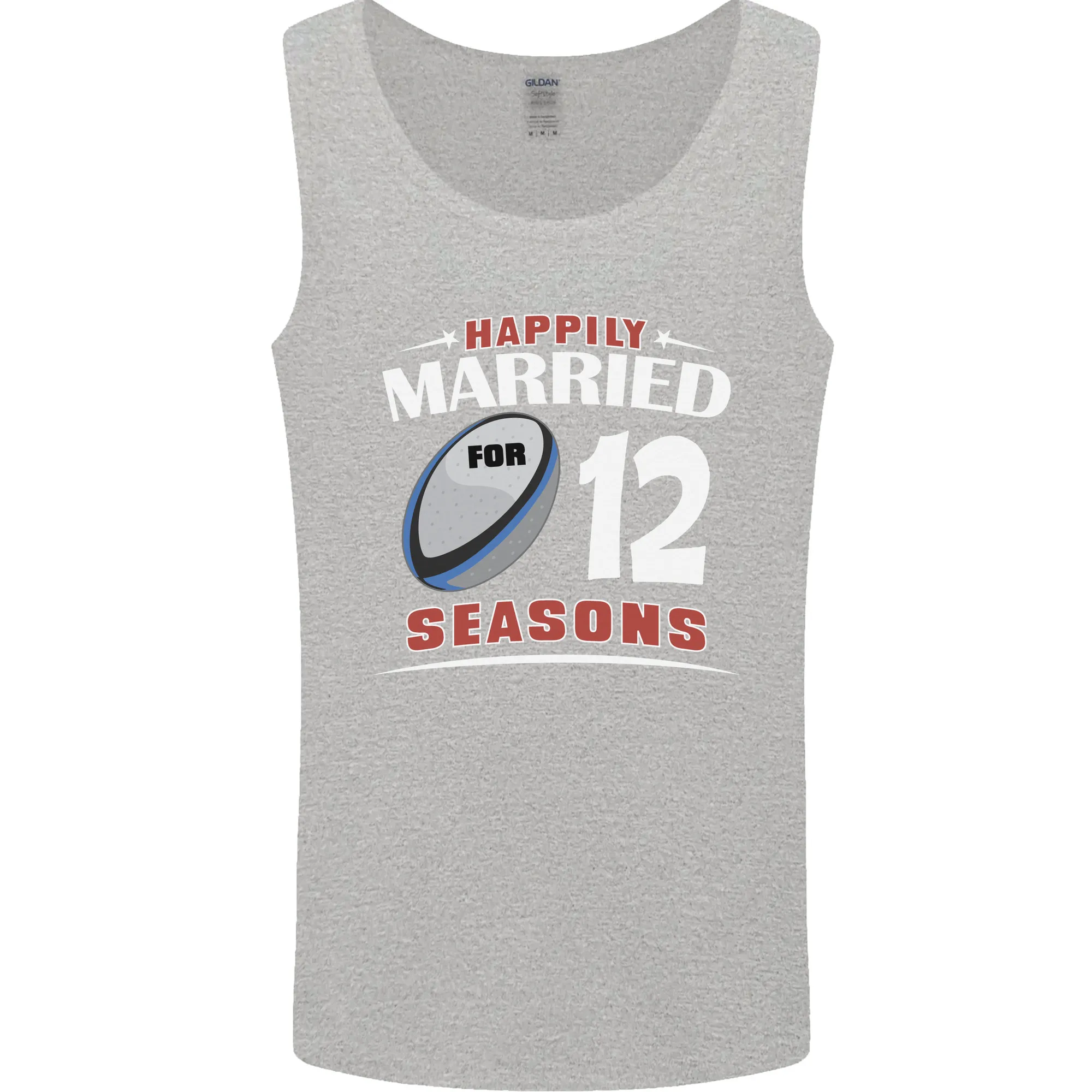 12 Year Wedding Anniversary 12th Rugby Mens Vest Tank Top