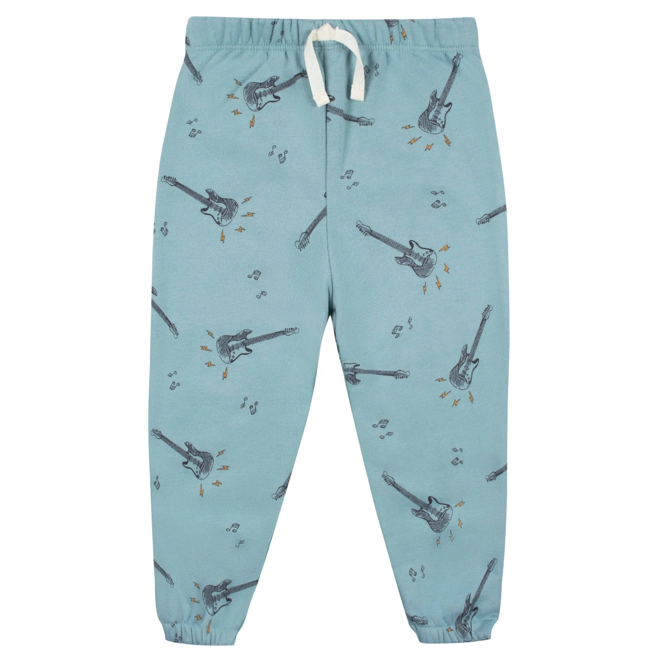 2-Piece Infant and Toddler Boys Teal Guitars Sweatshirt & Pant Set