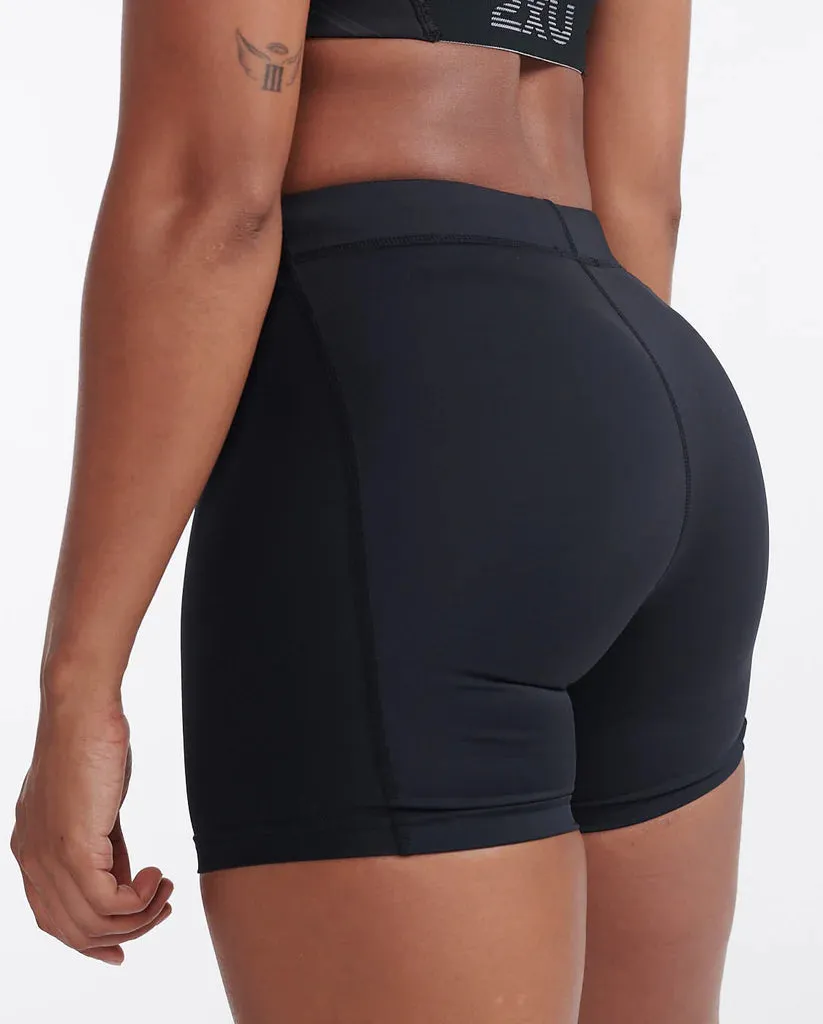 2XU Womens Core Compression Game Day 5" Shorts - Black/Silver