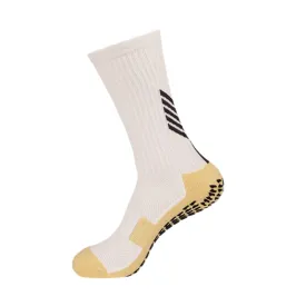 3 Pack Mens Football Grip Socks White