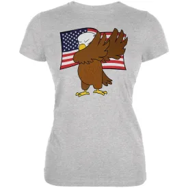 4th Of July America Dabbing Bald Eagle Juniors Soft T Shirt