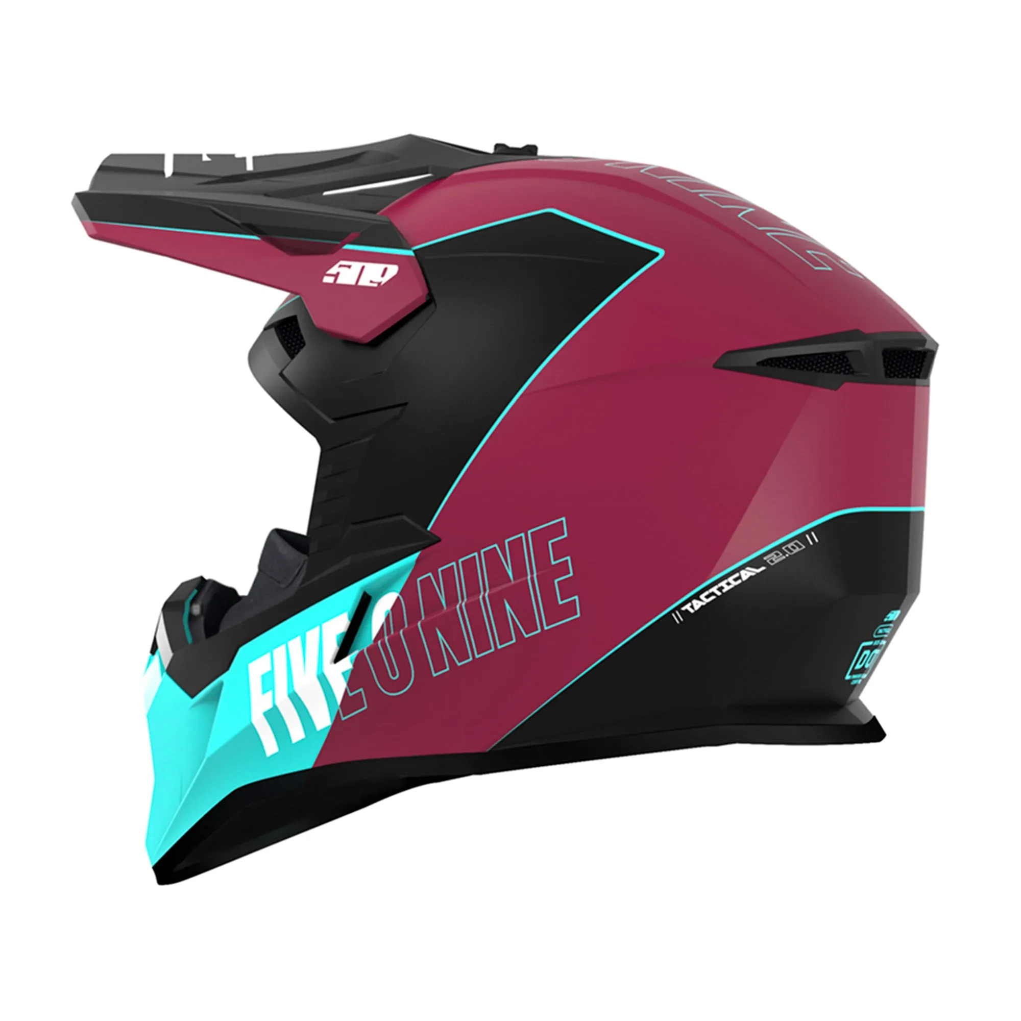 509  Tactical 2.0 Snowmobile Helmet Polycarbonate DOT ECE Certfied Teal Maroon