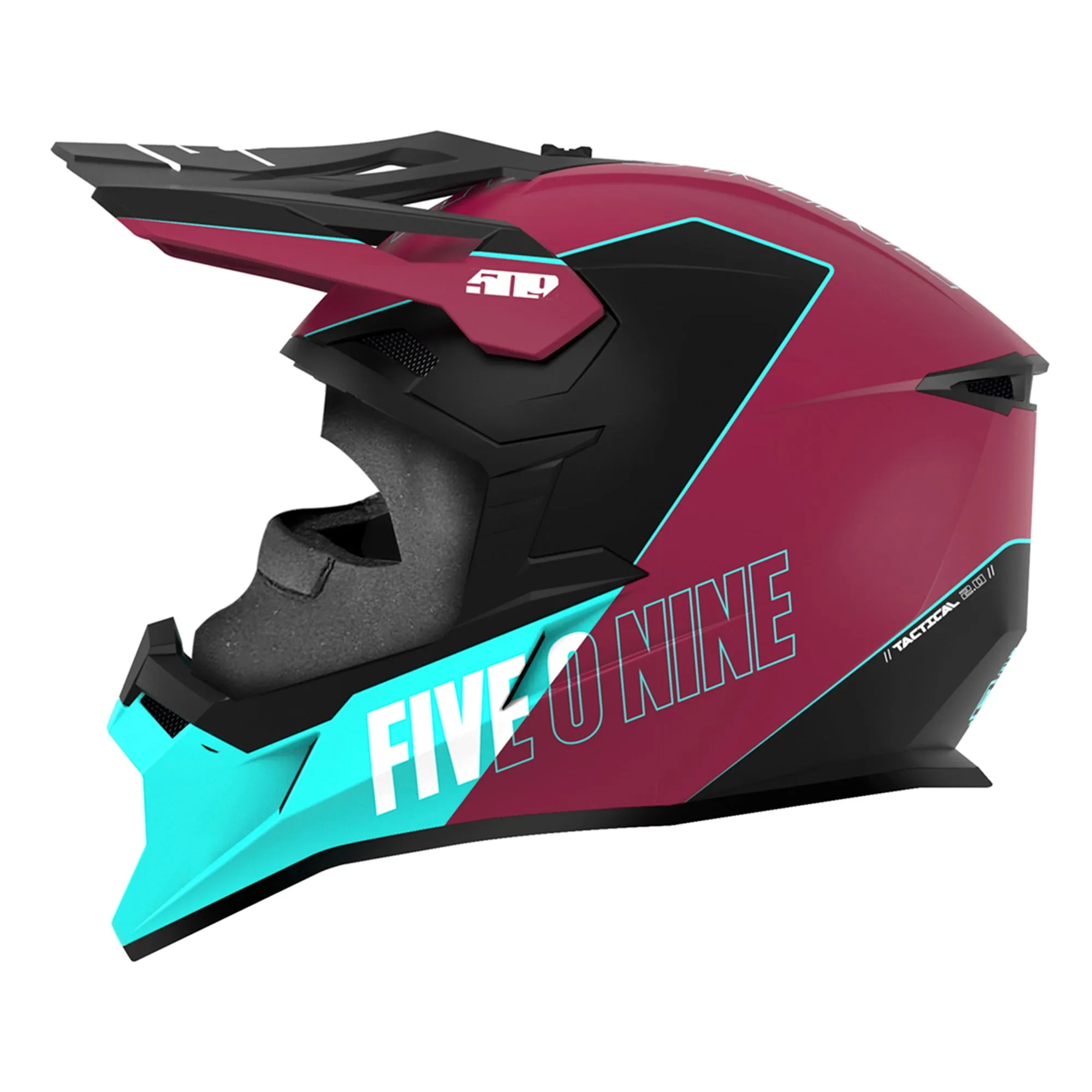 509  Tactical 2.0 Snowmobile Helmet Polycarbonate DOT ECE Certfied Teal Maroon