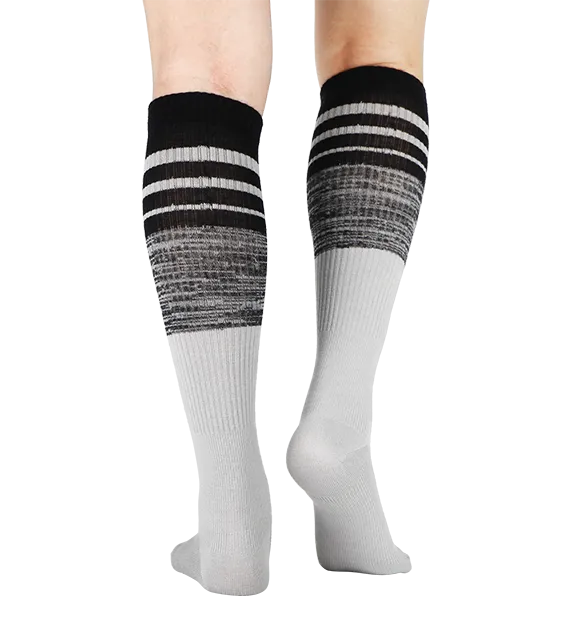 73% Rich Merino Wool Everyday Compression Socks (15-20mmHg) - Mock Rib Colorblock