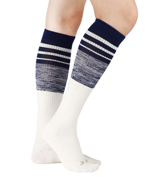 73% Rich Merino Wool Everyday Compression Socks (15-20mmHg) - Mock Rib Colorblock