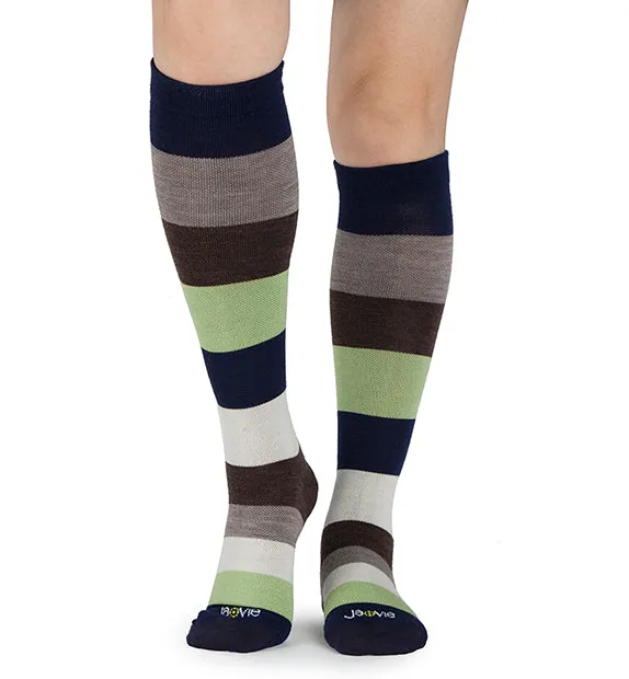 75% Rich Merino Wool Everyday Compression Socks (15-20mmHg) - Colorblock