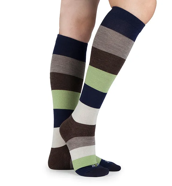 75% Rich Merino Wool Everyday Compression Socks (15-20mmHg) - Colorblock