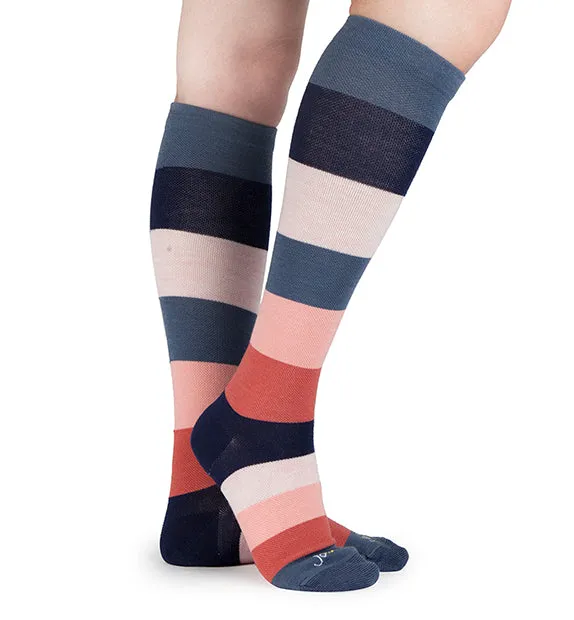 75% Rich Merino Wool Everyday Compression Socks (15-20mmHg) - Colorblock