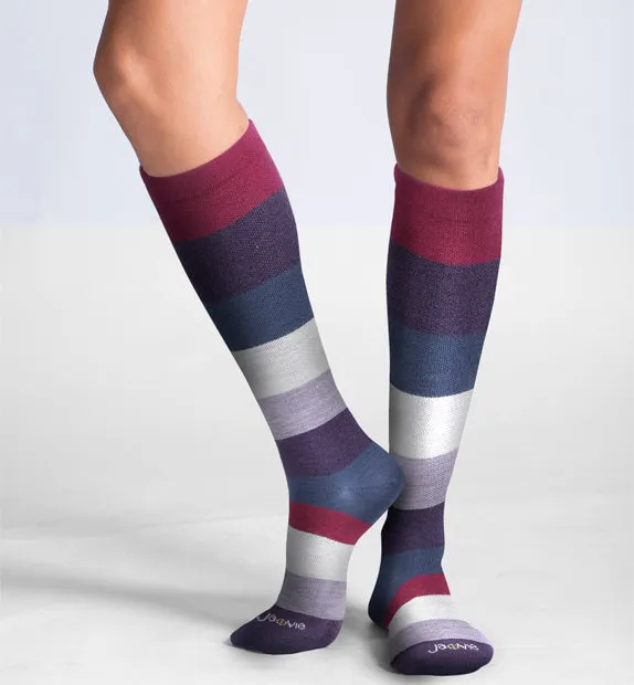 75% Rich Merino Wool Everyday Compression Socks (15-20mmHg) - Colorblock