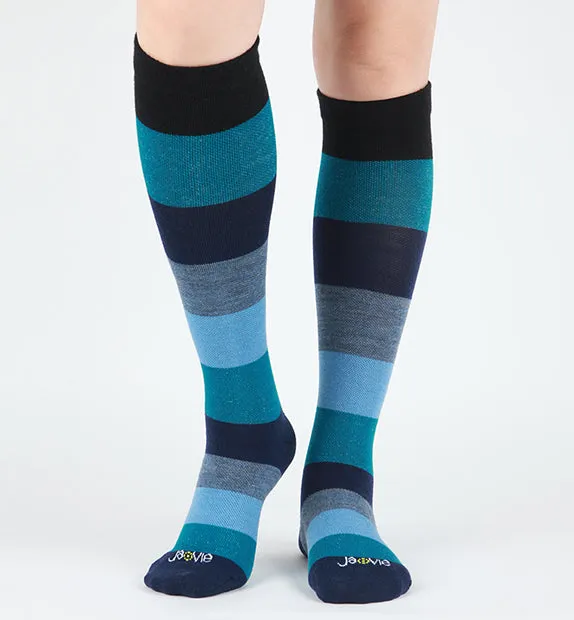 75% Rich Merino Wool Everyday Compression Socks (15-20mmHg) - Colorblock