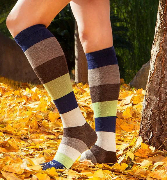 75% Rich Merino Wool Everyday Compression Socks (15-20mmHg) - Colorblock