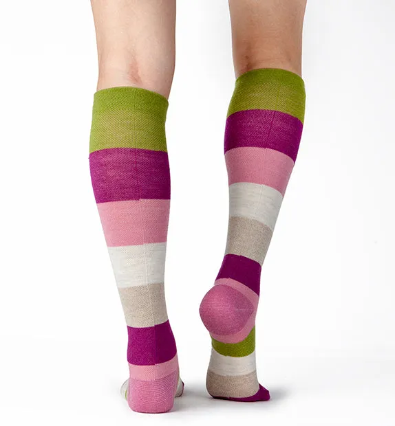 75% Rich Merino Wool Everyday Compression Socks (15-20mmHg) - Colorblock