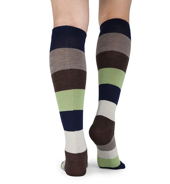 75% Rich Merino Wool Everyday Compression Socks (15-20mmHg) - Colorblock