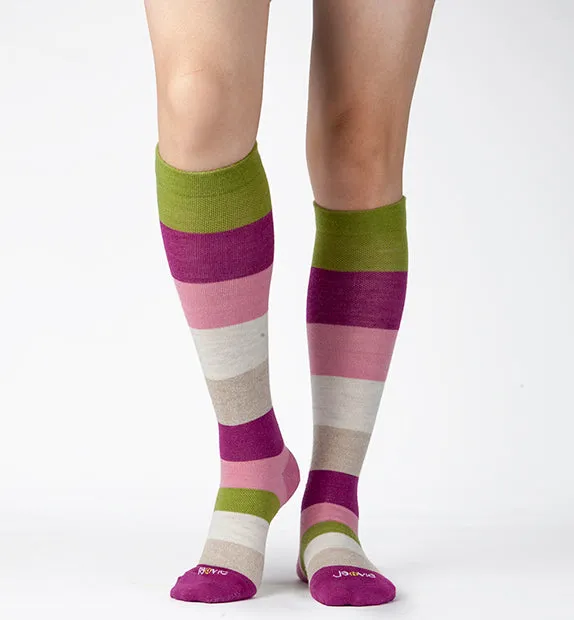 75% Rich Merino Wool Everyday Compression Socks (15-20mmHg) - Colorblock