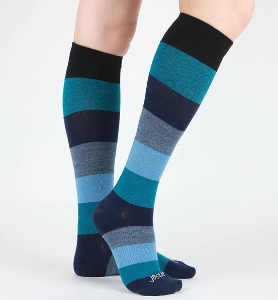 75% Rich Merino Wool Everyday Compression Socks (15-20mmHg) - Colorblock