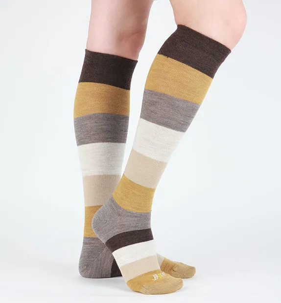 75% Rich Merino Wool Everyday Compression Socks (15-20mmHg) - Colorblock