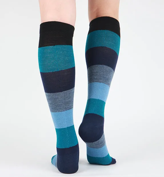 75% Rich Merino Wool Everyday Compression Socks (15-20mmHg) - Colorblock