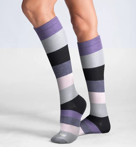 75% Rich Merino Wool Everyday Compression Socks (15-20mmHg) - Colorblock