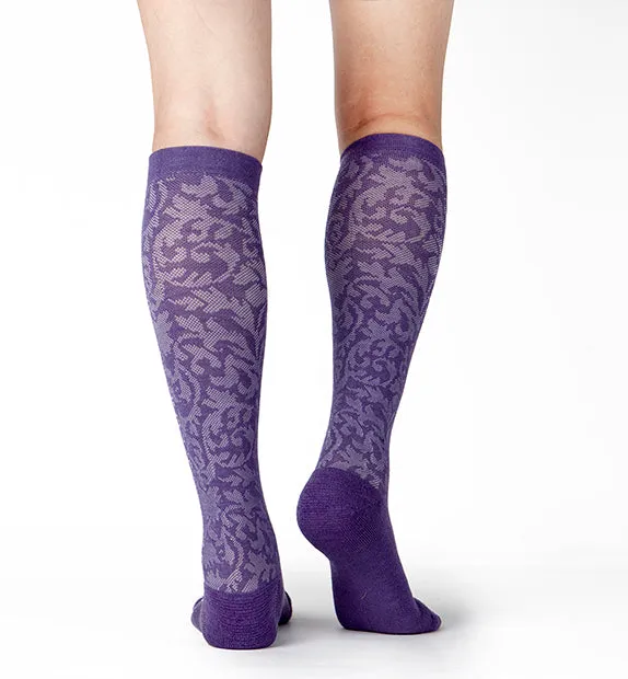 76% Rich Merino Wool Everyday Compression Socks (15-20mmHg) - Floral- 3 Pack