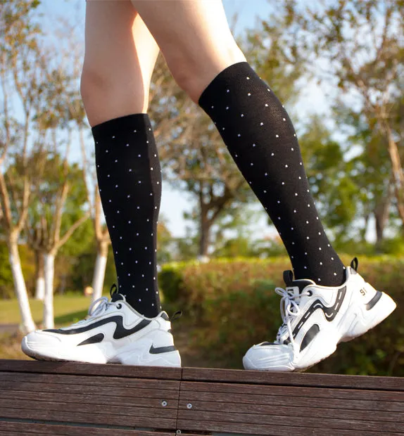 80% Rich Merino Wool Everyday Compression Socks (15-20mmHg) - Pin Dots - 3 Pack