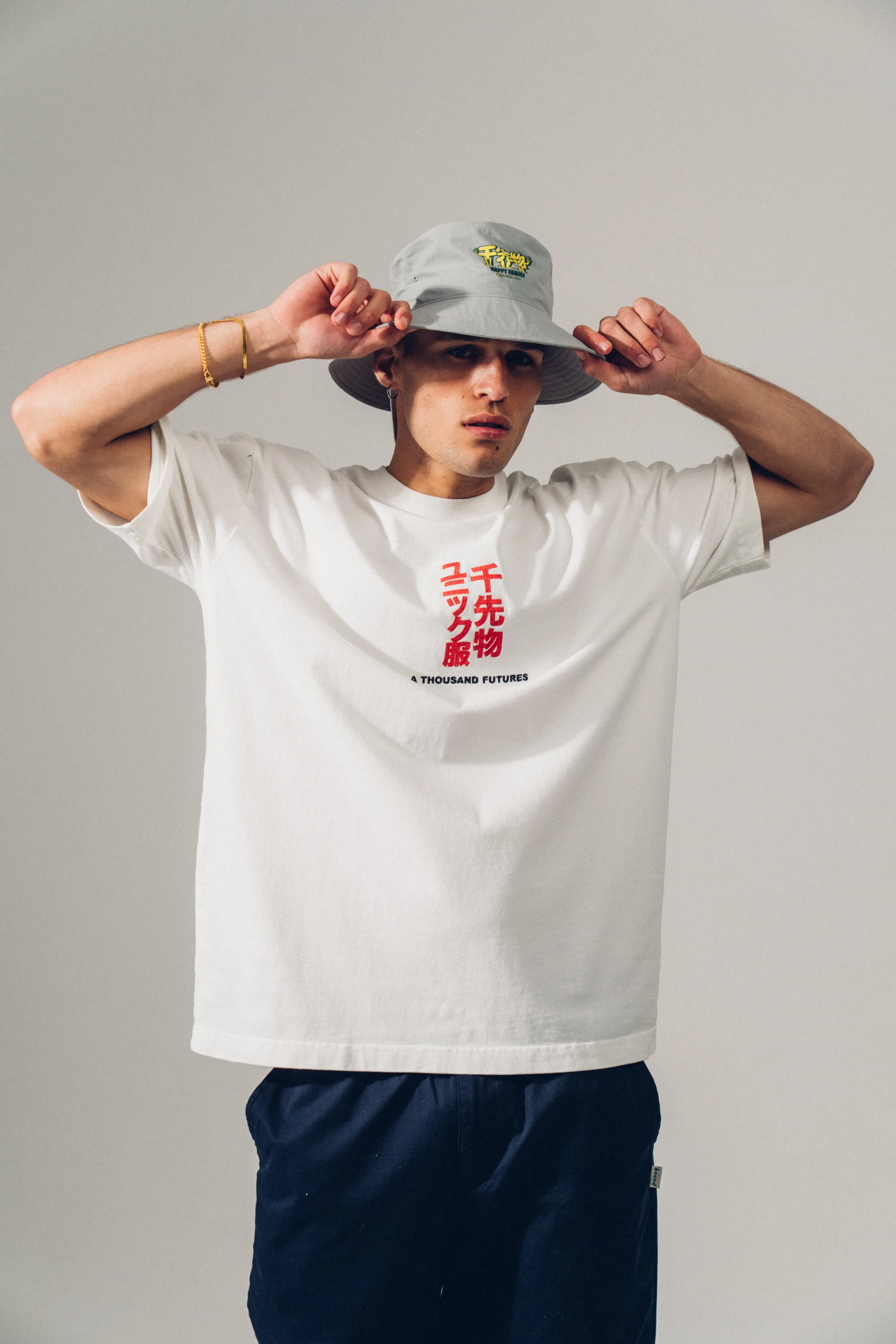 A Thousand Futures 'Tokyo' Embroidered Tee - White