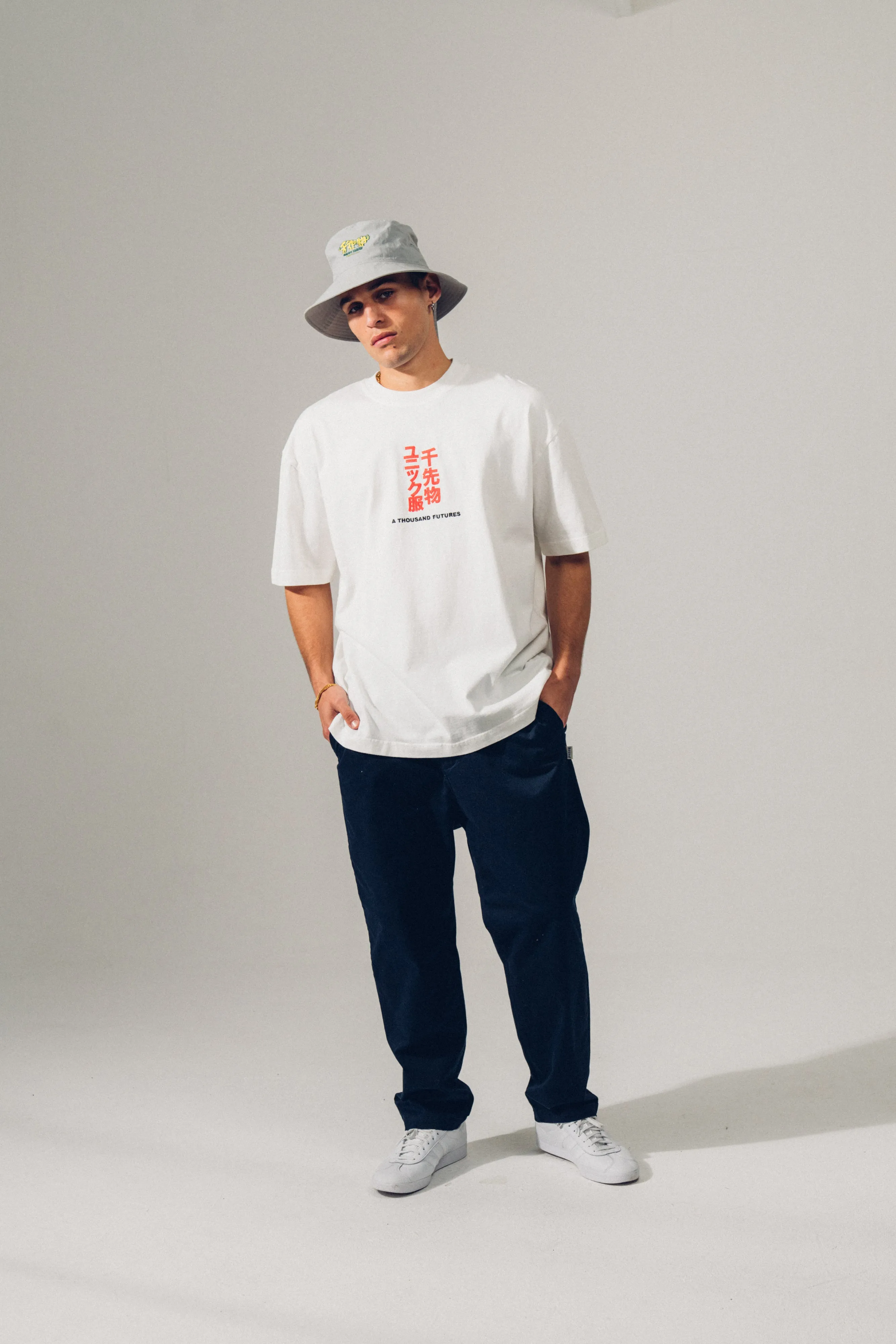 A Thousand Futures 'Tokyo' Embroidered Tee - White