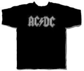 AC/DC White Logo T-Shirt - Black