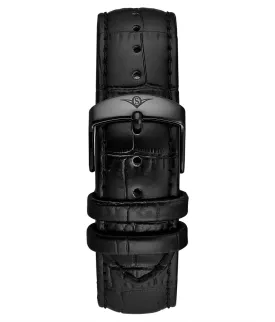 Alligator Embossed Black Leather 22mm Strap