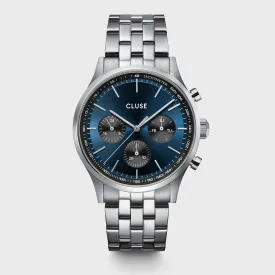 Anthéor Multifunction Watch Steel Blue and Black, Silver Colour