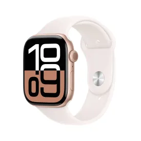 Apple Watch Series 10 GPS   Cellular 46mm Rose Gold Aluminium Case with Light Blush Sport Band - M/L