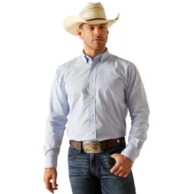 Ariat Men's Pro Series Dabney Light Blue Long Sleeve Button Down Classic Fit Shirt 10048427