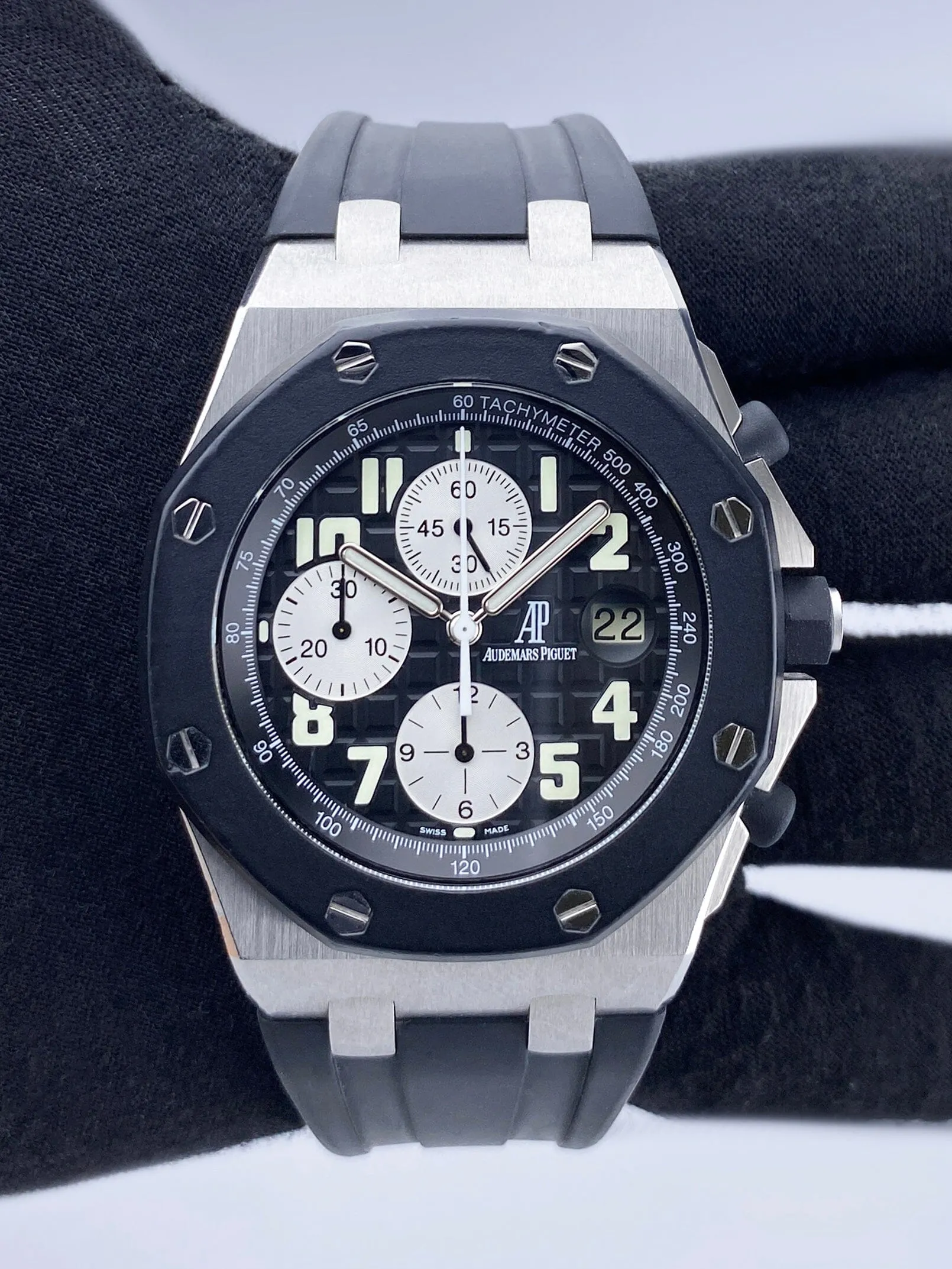 Audemars Piguet Royal Oak Offshore 25940SK Black Dial Mens Watch Box Papers