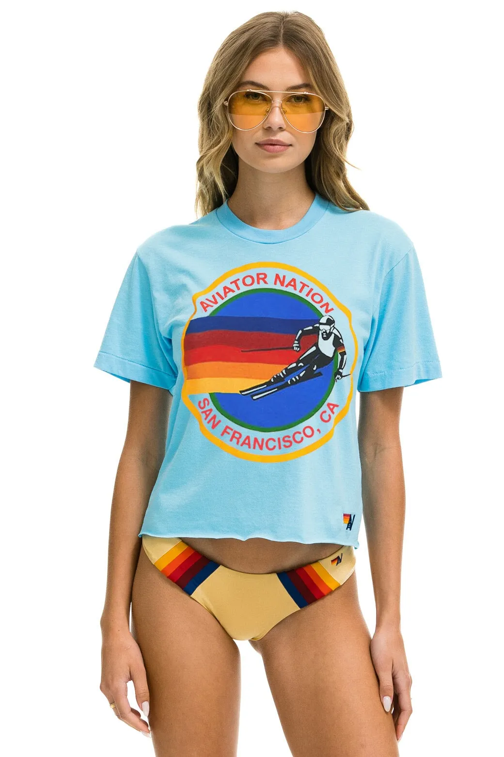 AVIATOR NATION SAN FRANCISCO BOYFRIEND TEE - SKY