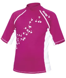 Bare Youth Pink Short Sleeve Sunguard Rash Guard with 50  SPF UV Protection