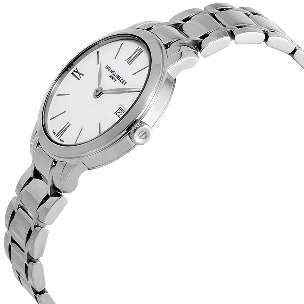 Baume & Mercier Classima Stainless Steel White Dial Date Quartz Womens Watch M0A10356