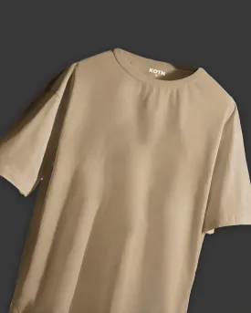 BEIGE OVERSIZED BASIC T-SHIRT