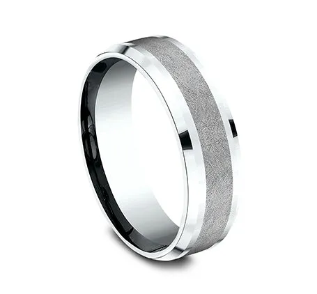 Benchmark 14k White Gold and Tantalum 7mm Band CF457070GTA14KW10