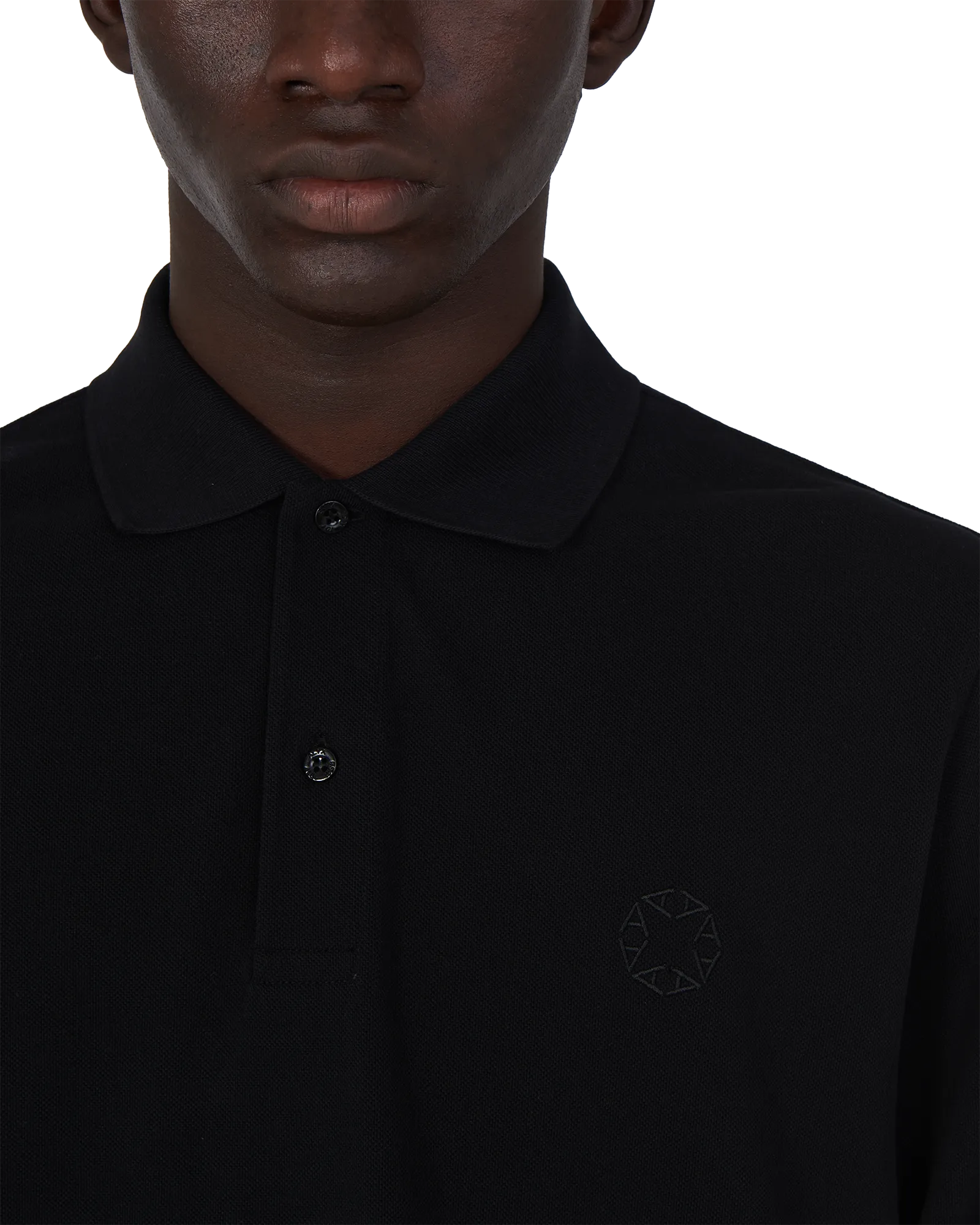 BLACK LONG-SLEEVE POLO SHIRT