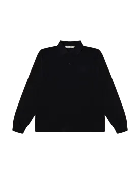 BLACK LONG-SLEEVE POLO SHIRT