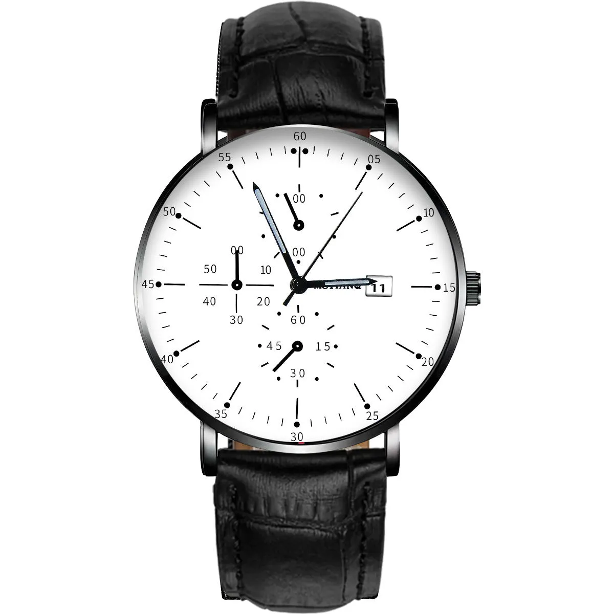 Black Ultra-thin Men's Steel Strap Watch