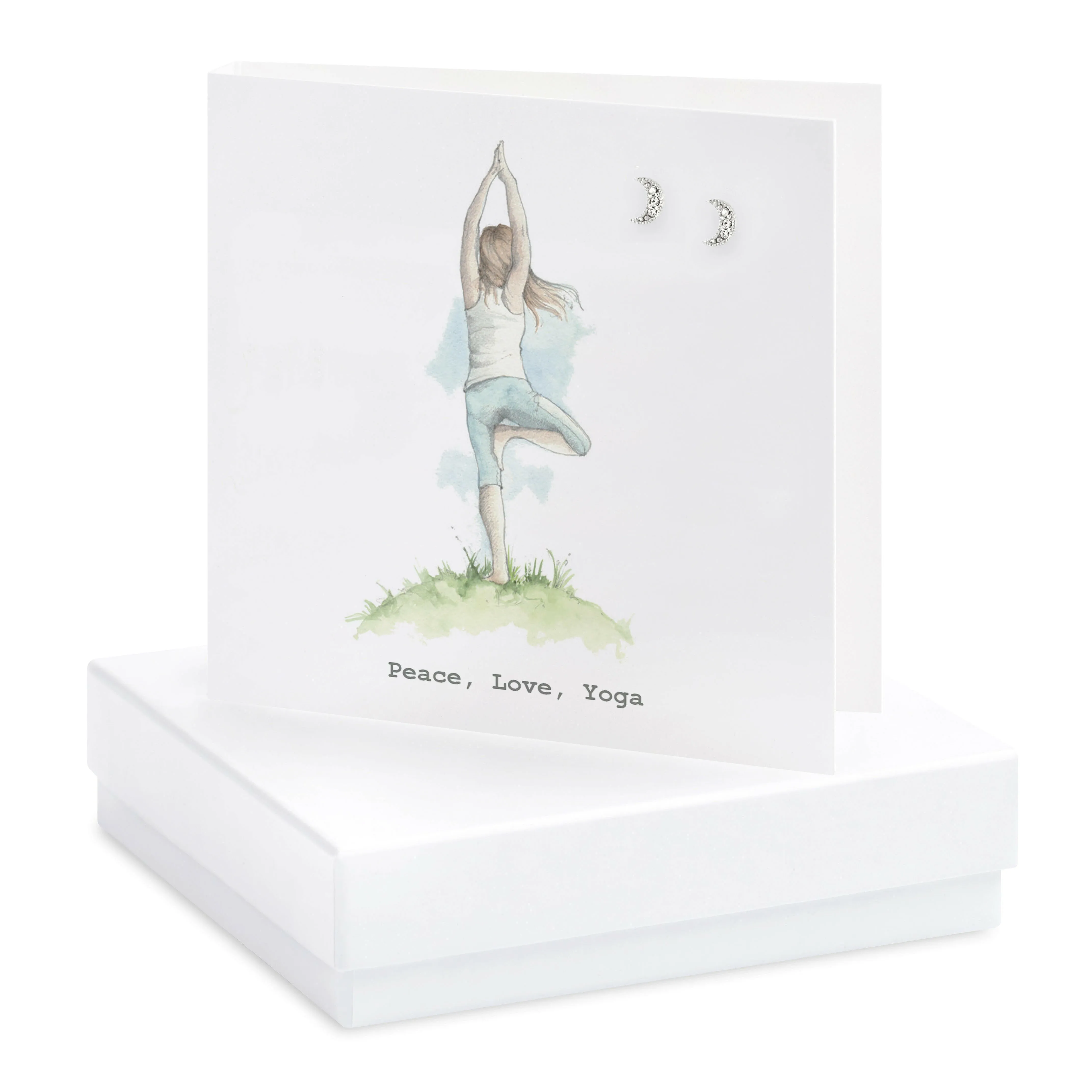 Boxed Peace, Love, Yoga Earring Card