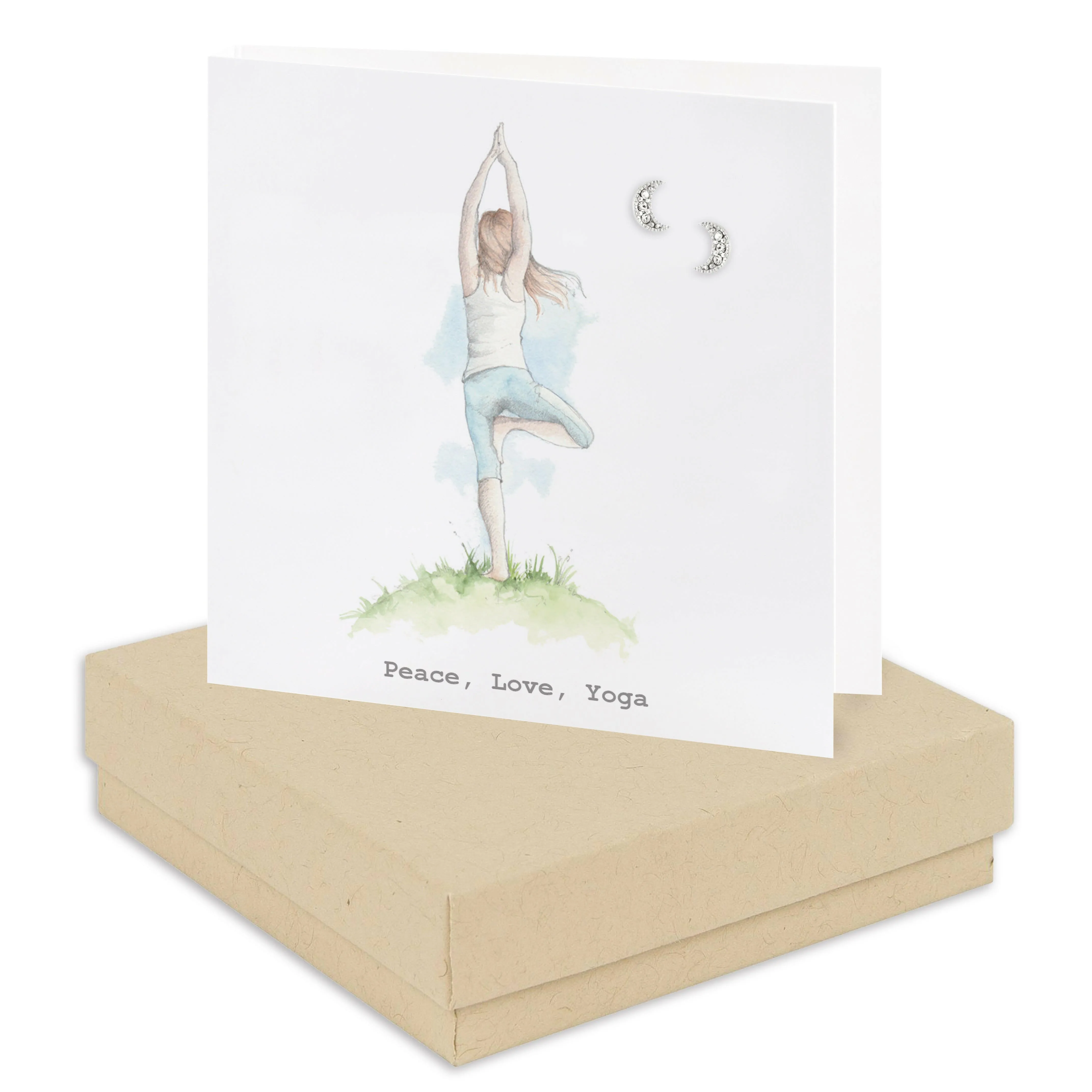 Boxed Peace, Love, Yoga Earring Card