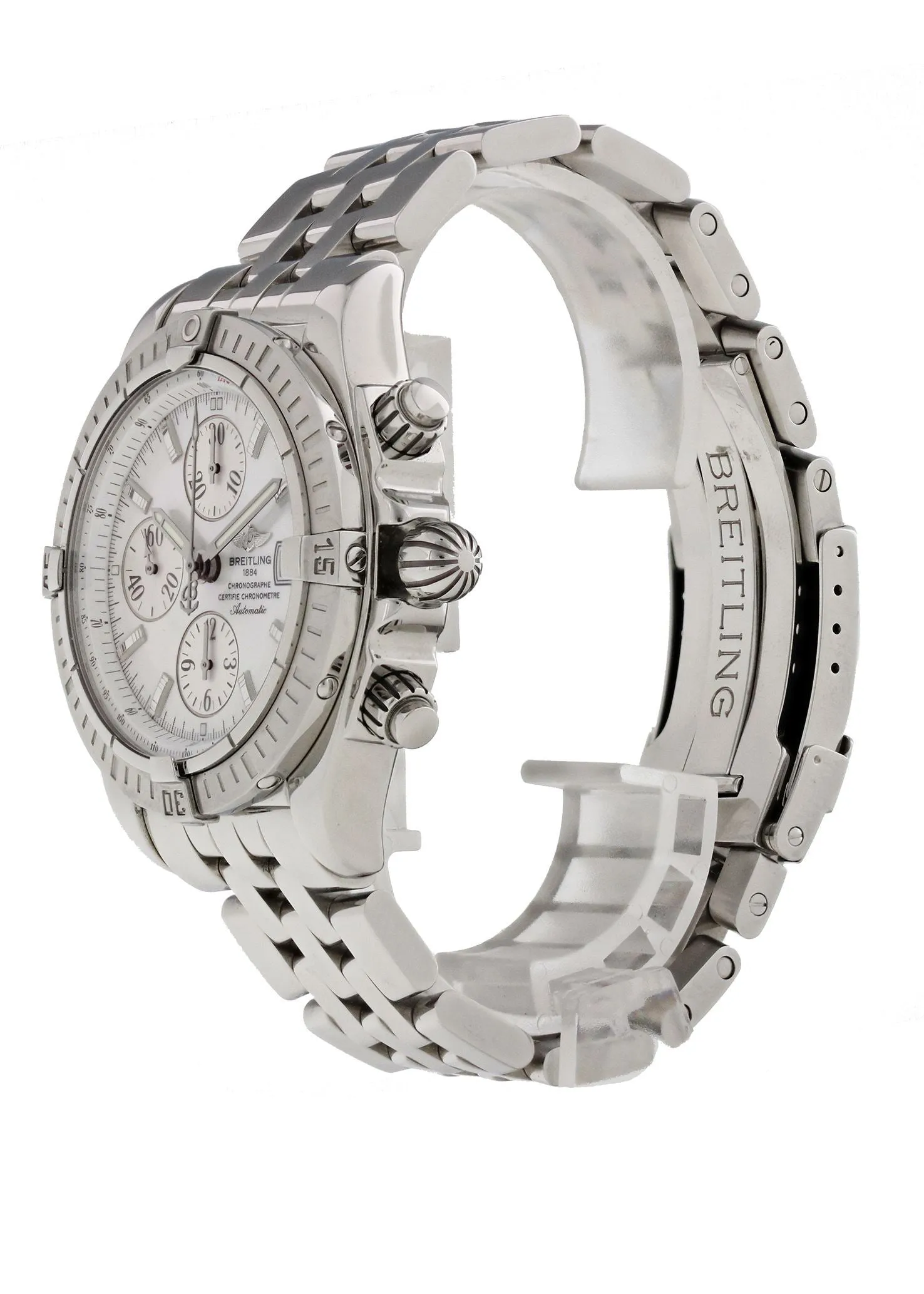 Breitling Chronomat A13356 White MOP Dial Mens Watch