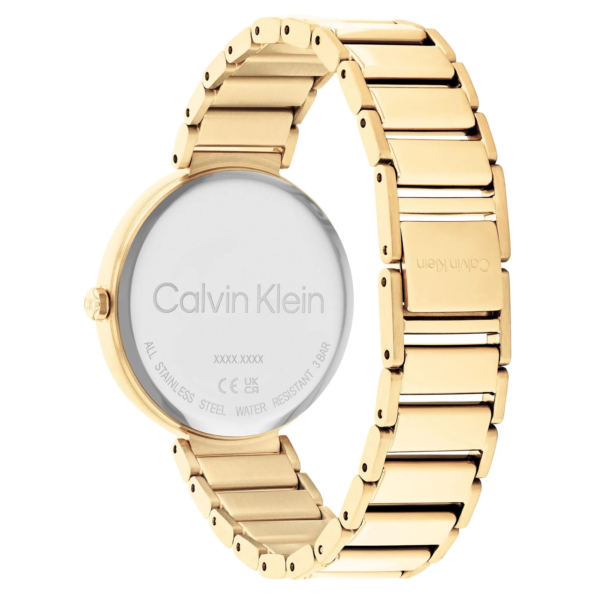 Calvin Klein Gold Steel Black Dial Women's Watch - 25200136