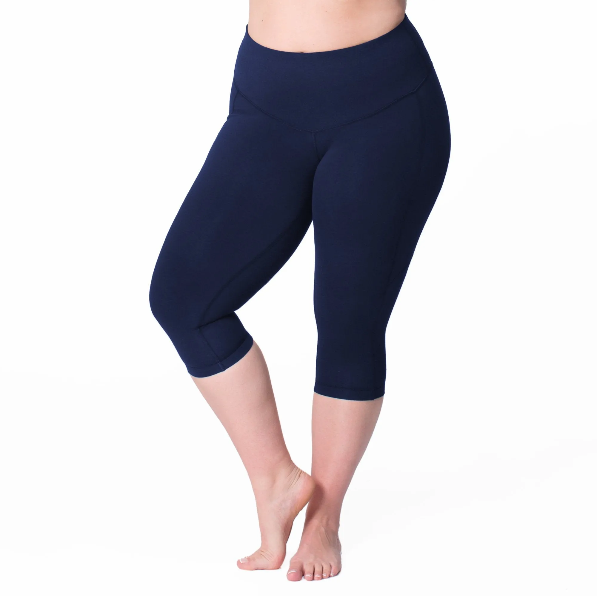 Charcoal Heather Grey Curve Basix Compression Capri