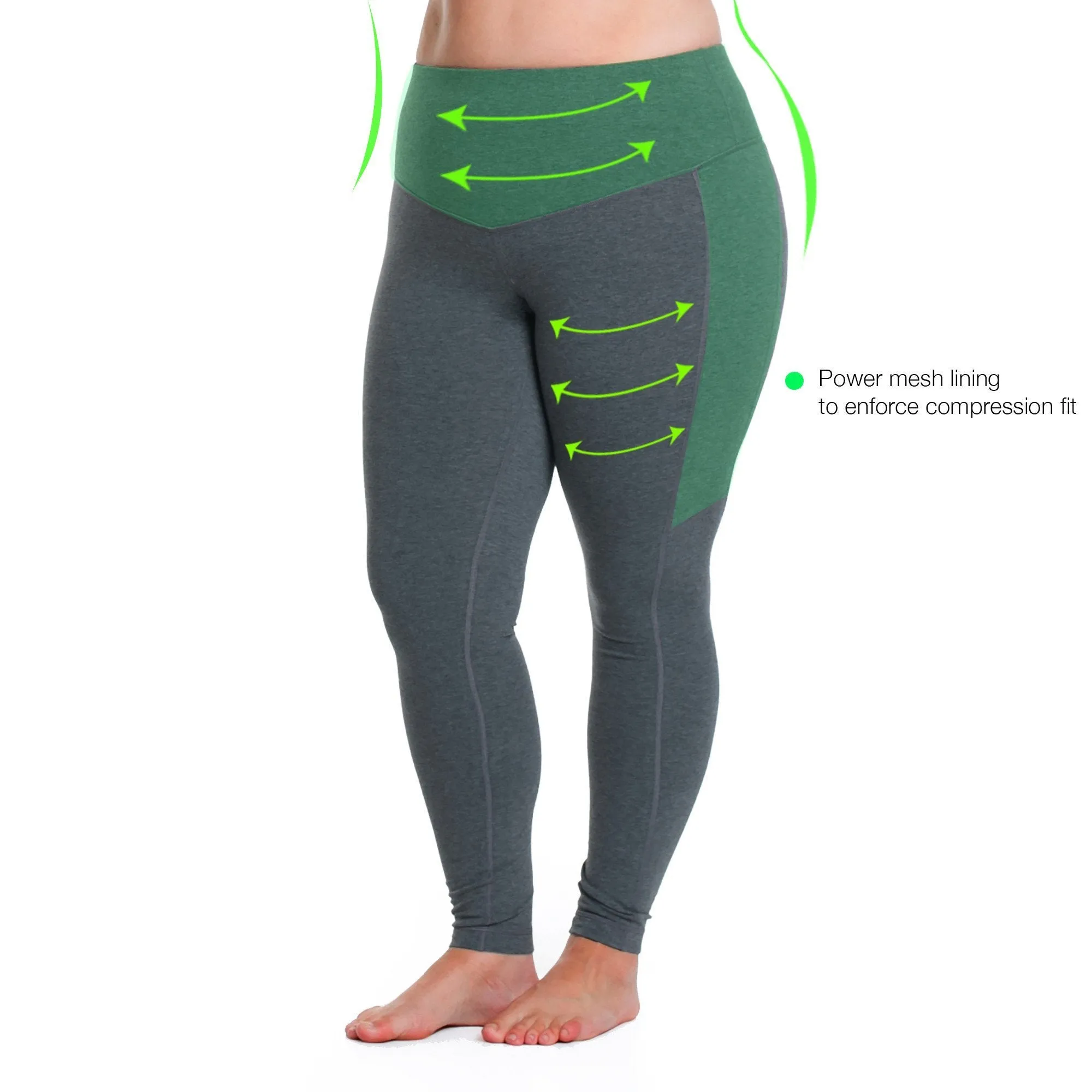 Charcoal Heather Grey Curve Basix Compression Legging