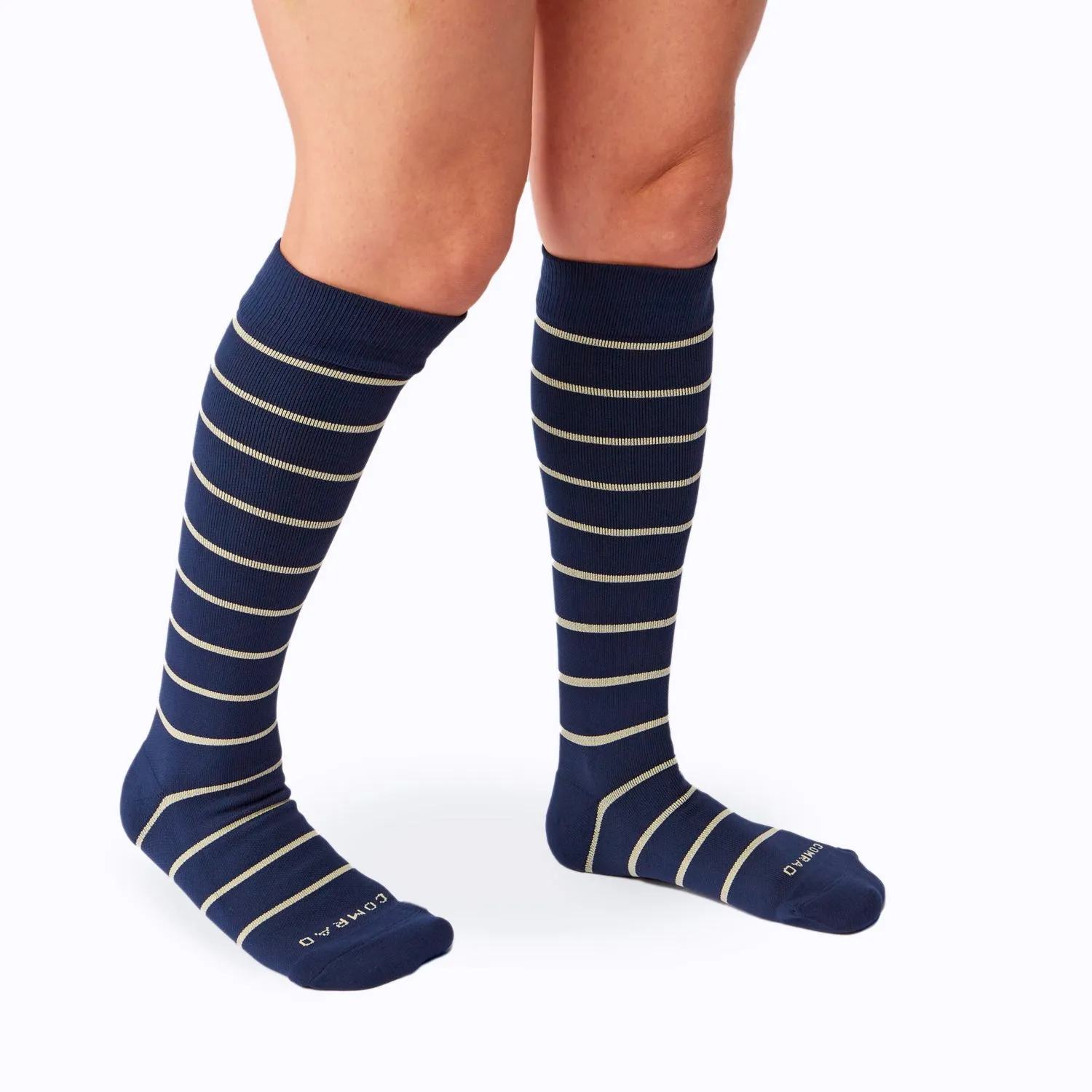 Comrad Stripes Knee High Socks - 15-20  mmHg